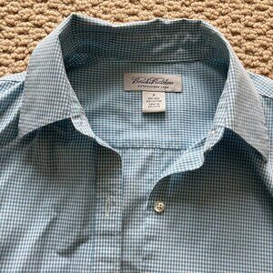 Brooks Brothers 100% Cotton Blue and White Gingham Button Down Women's 8